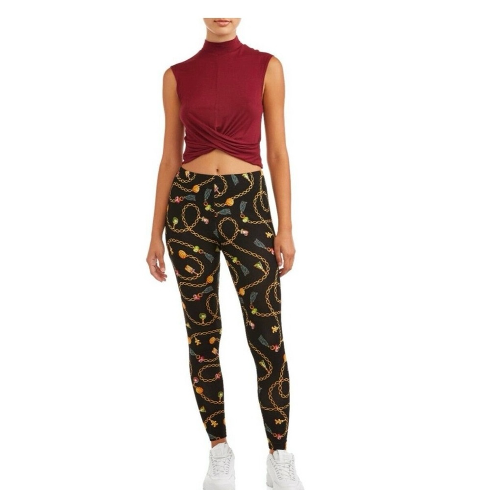 Christmas Gingerbread Charms Jewelry Leggings New  Size Small 3/5 No Boundaries